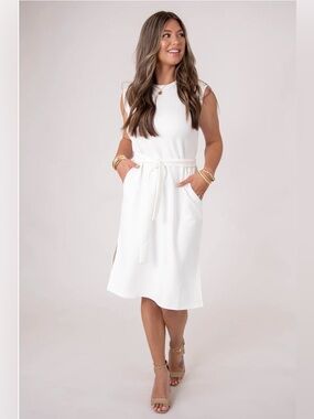 SPANX AirEssentials Tie Waist Tank Dress 2X White Soft Luxe Stretch